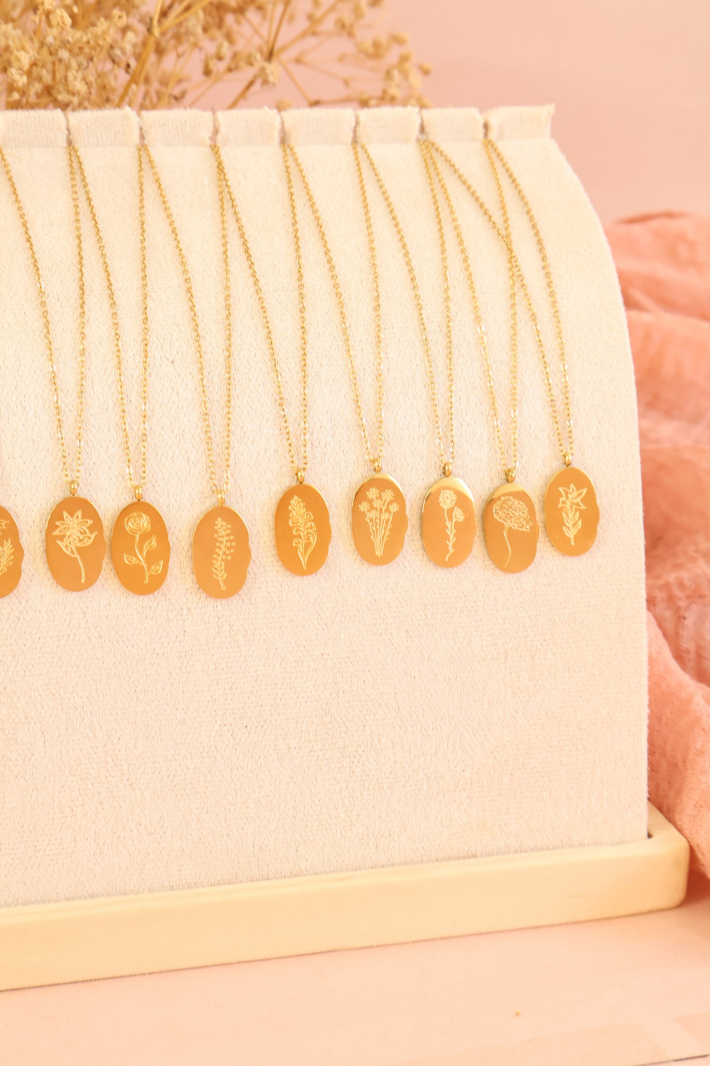 Flower Birth Necklace- GOLD