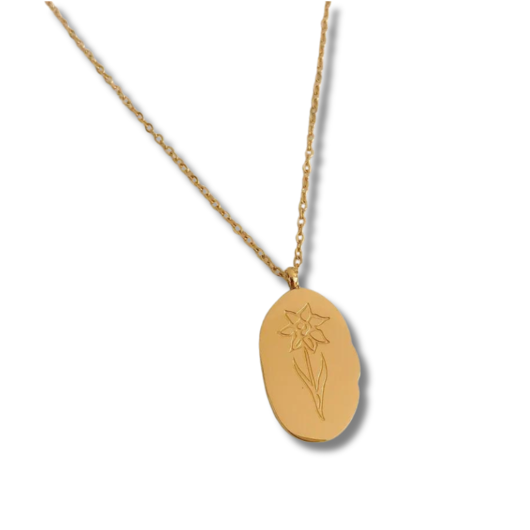 Flower Birth Necklace- GOLD