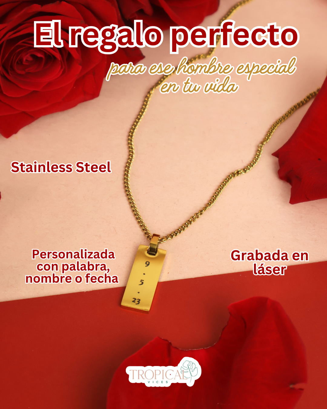 Men Engraved Necklace