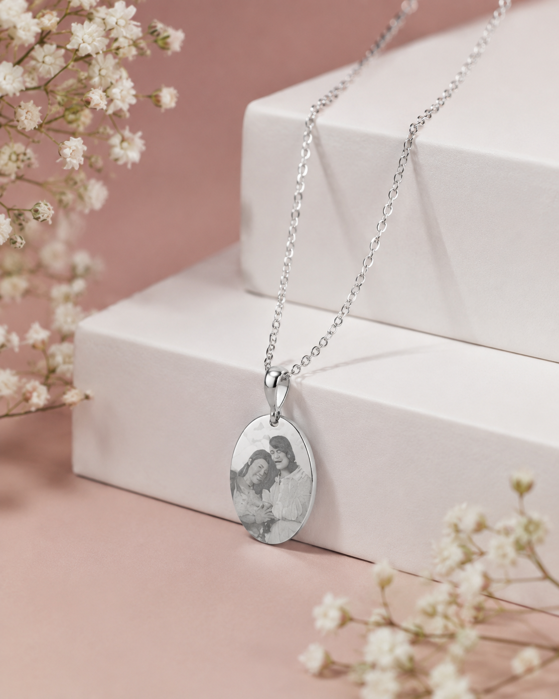 Oval Photo Engraved