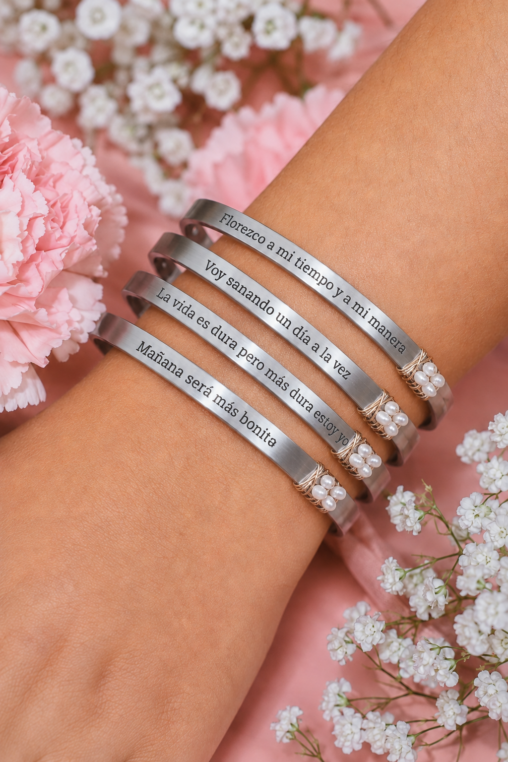 SILVER Cuff Bracelet- PERSONALIZADA