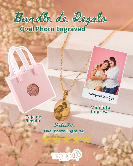 Bundle de Regalo-Oval Photo Engraved