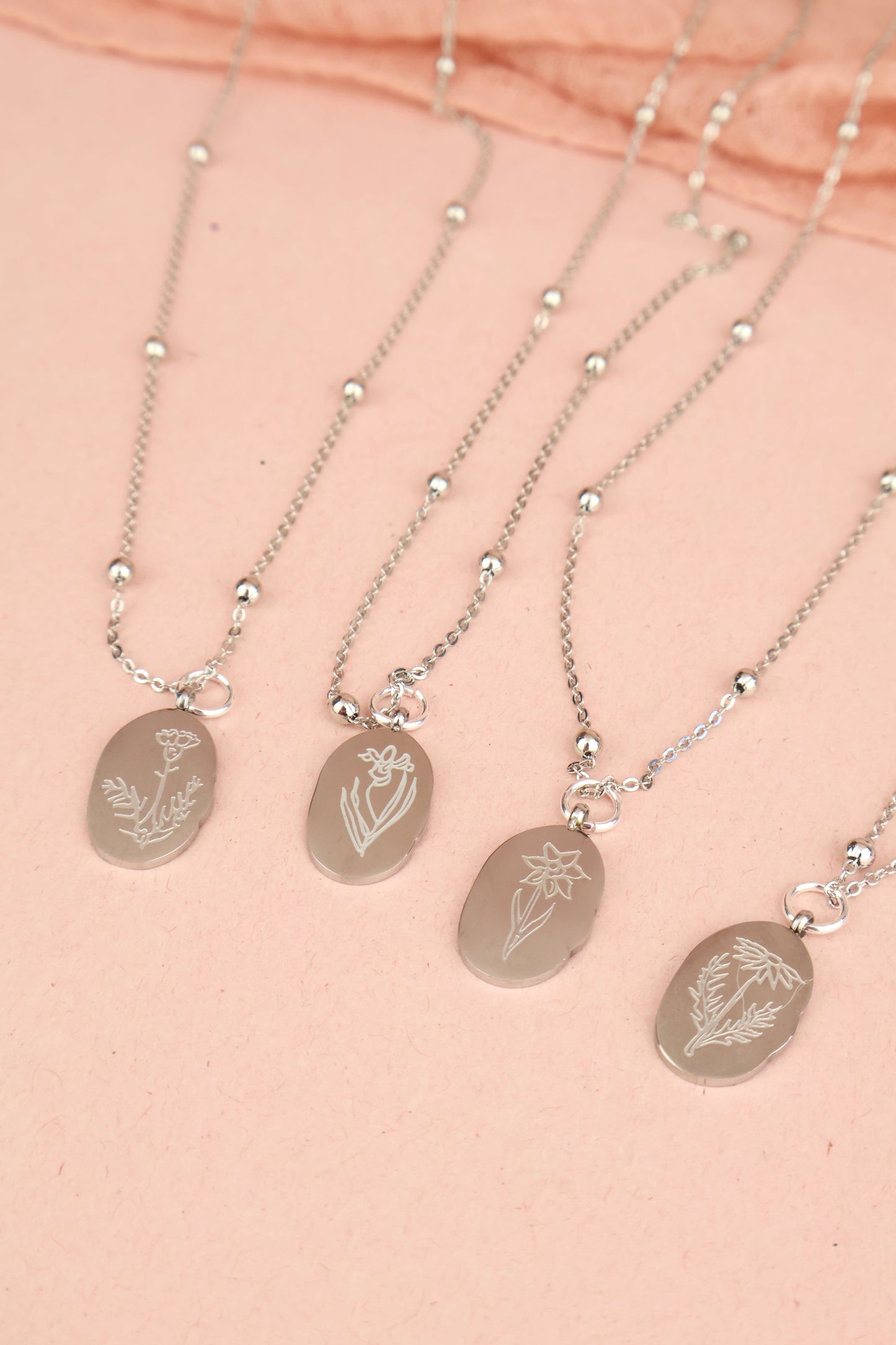 Flower Birth Necklace- SILVER