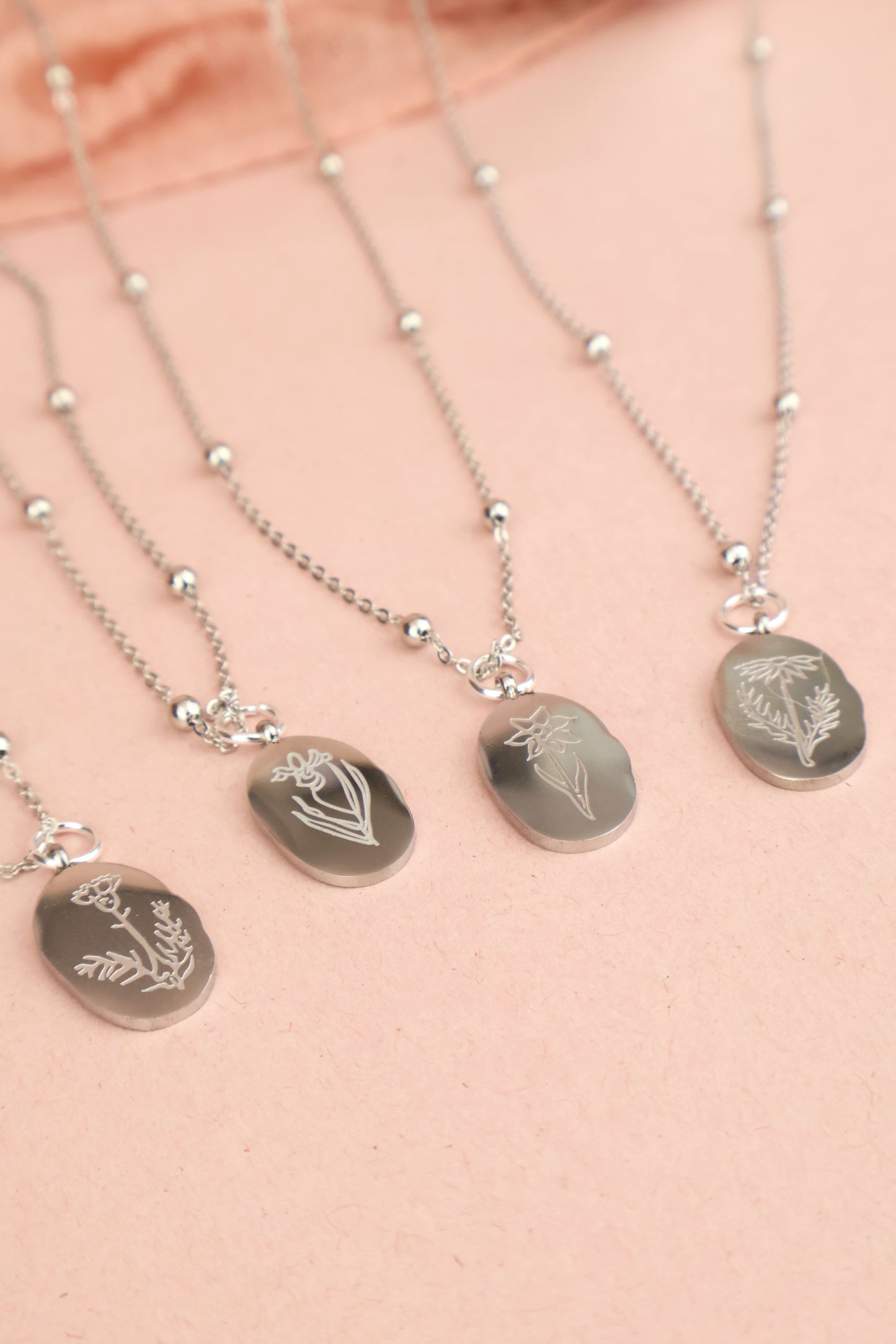 Flower Birth Necklace- SILVER